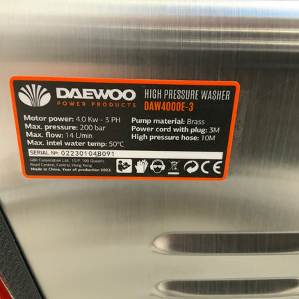 Daewoo DAW400E-3 high-pressure cleaner, 200 bar