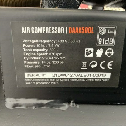 Compresseur d'air 500L Daewoo DAAX500L