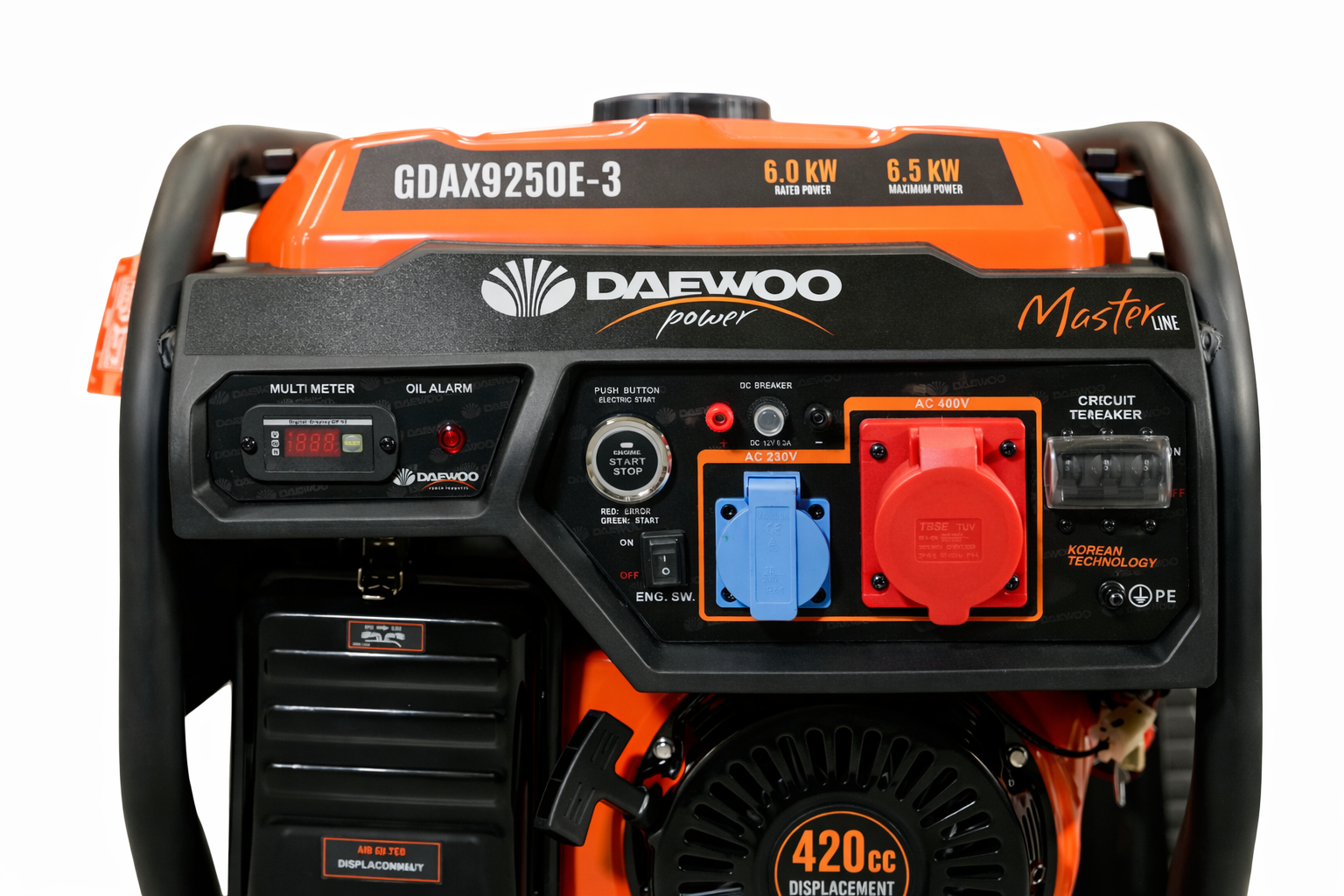 pedal stromgenerator Daewoo GDAX9250E-3 Stromgenerator 6,5 kW – 230/400 V Benzinaggregat mi
