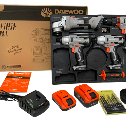 Daewoo Power-Tool Set 4 in 1 – Akku-Werkzeugset für professionelle Ansprüche