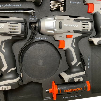 Daewoo Power-Tool Set 4 in 1 – Akku-Werkzeugset für professionelle Ansprüche