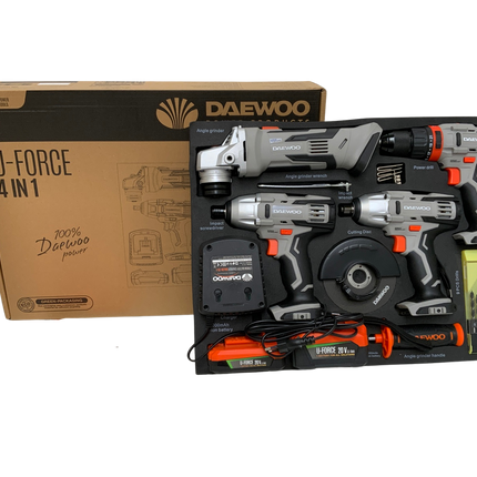 Daewoo Power-Tool Set 4 in 1 – Akku-Werkzeugset für professionelle Ansprüche