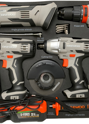 Daewoo Power Tool Set 4 v 1 – komplet akumulatorskega orodja za profesionalne potrebe