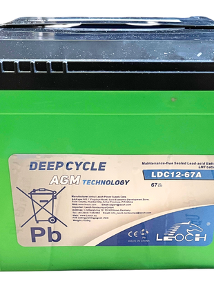 High-performance AGM battery LDC12-67A from Leoch