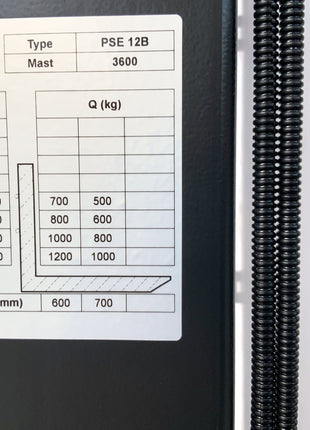 Električni viličar Noblelift PSE12B3600 / višina dviga 3.600 mm / nosilnost 1.200 kg