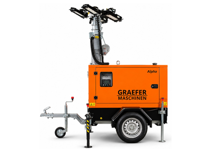 Graefer Alpha LED-Lichtmast 7,6 m, 4 × 320 W LED, Straßenanhänger, Stage V, 145 Stunden Autonomie – Ansicht 4
