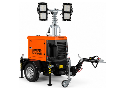 Graefer Beta LED Lichtmast 8,4 m, Hydraulisch, 400.000 Lumen, Stage V Diesel, Straßenanhänger, 200 h Autonomie – Ansicht 2