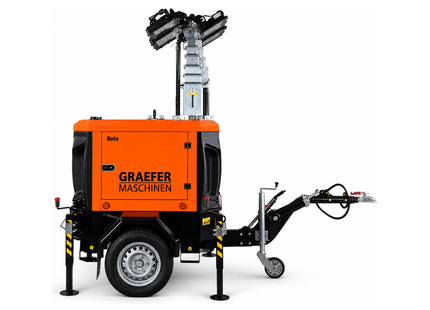 Graefer Beta LED Lichtmast 8,4 m, Hydraulisch, 400.000 Lumen, Stage V Diesel, Straßenanhänger, 200 h Autonomie – Ansicht 3