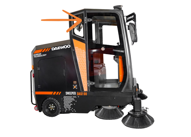 Türscharniere (2er-Set) für Kehrmaschine mit Kabine Daewoo DAS100 / Kremer KRS100 – Ansicht 2